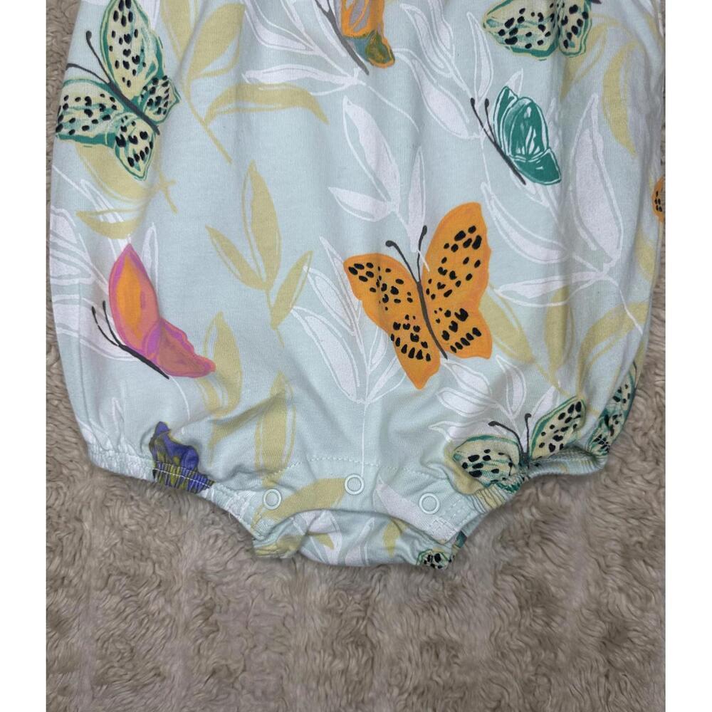 Tea Collection mint green butterfly flutter sleeve cotton short romper Size 3-6M - Picture 5 of 6